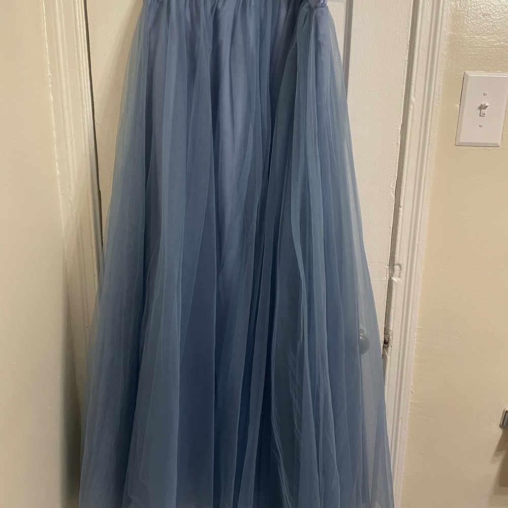 Elegant Blue A-Line Skirt - Picture 4 of 15